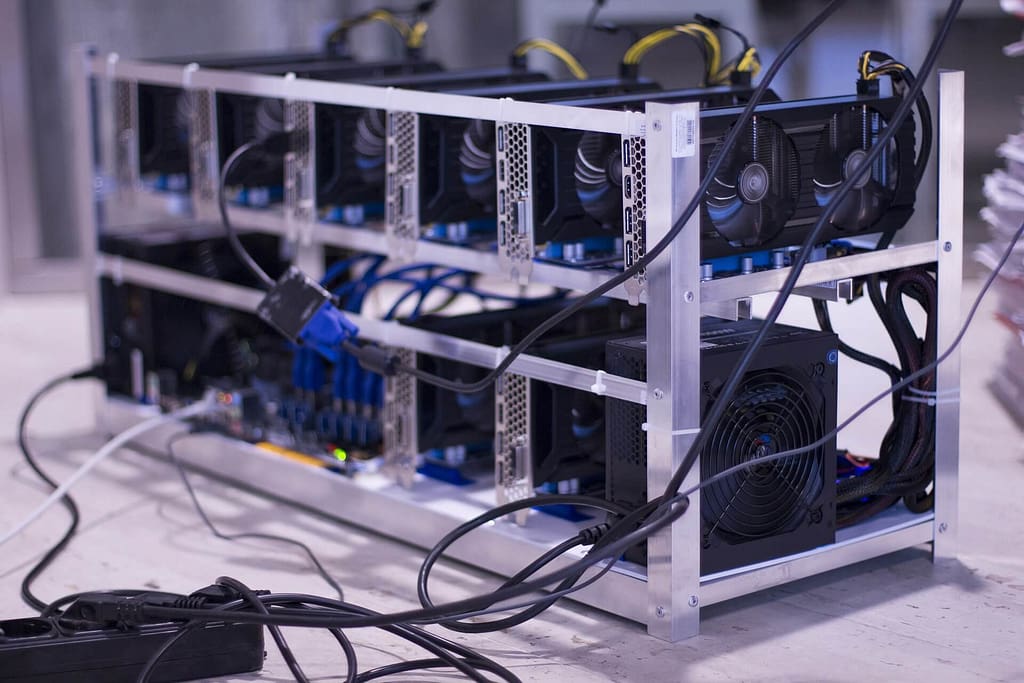 Bitcoin mining rig image